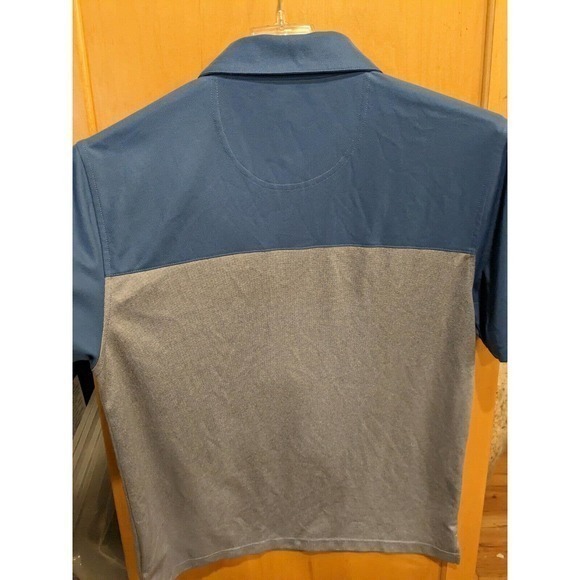 Bolle Golf Shirt medium Polo Short‎ Sleeve Blue gray blue polyester - Picture 2 of 3